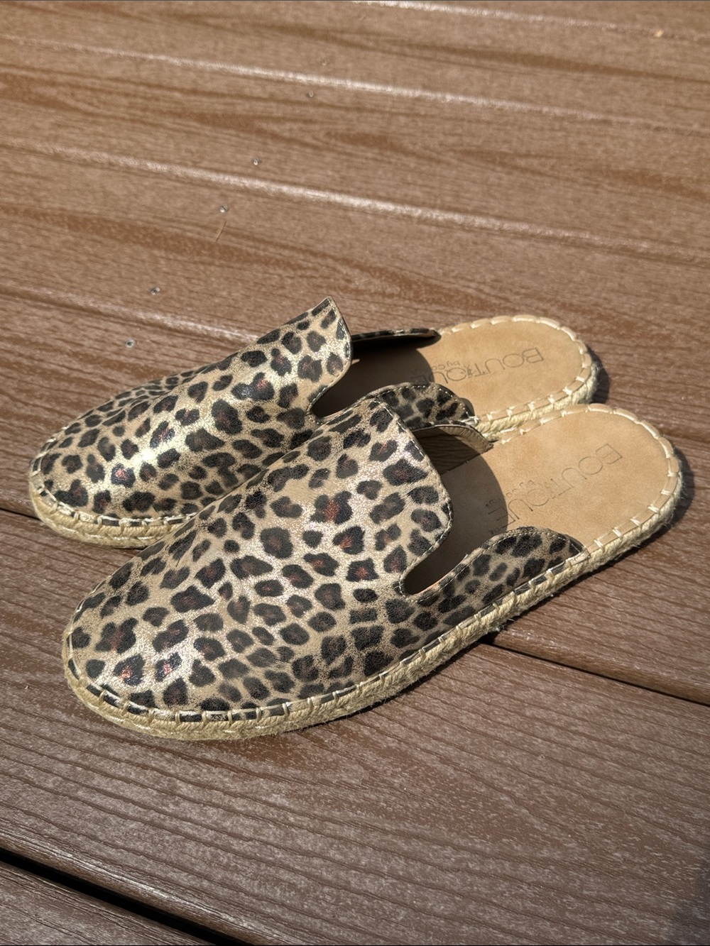 Corky's Taffy Metallic Leopard Slip on Mule Size 10